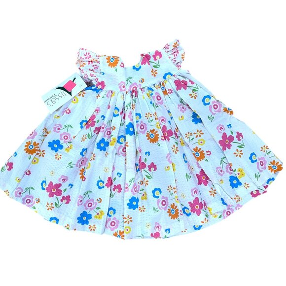 1990s/Y2K baby girl seersucker sundress with bloomers by P.J. Lindberg NWT Size - Picture 4 of 6